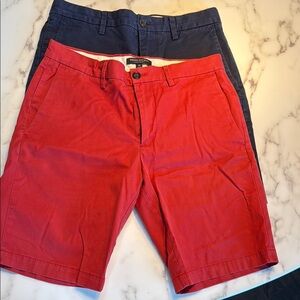 Banana republic Men's Red and Navy Flat Front Shorts bundle